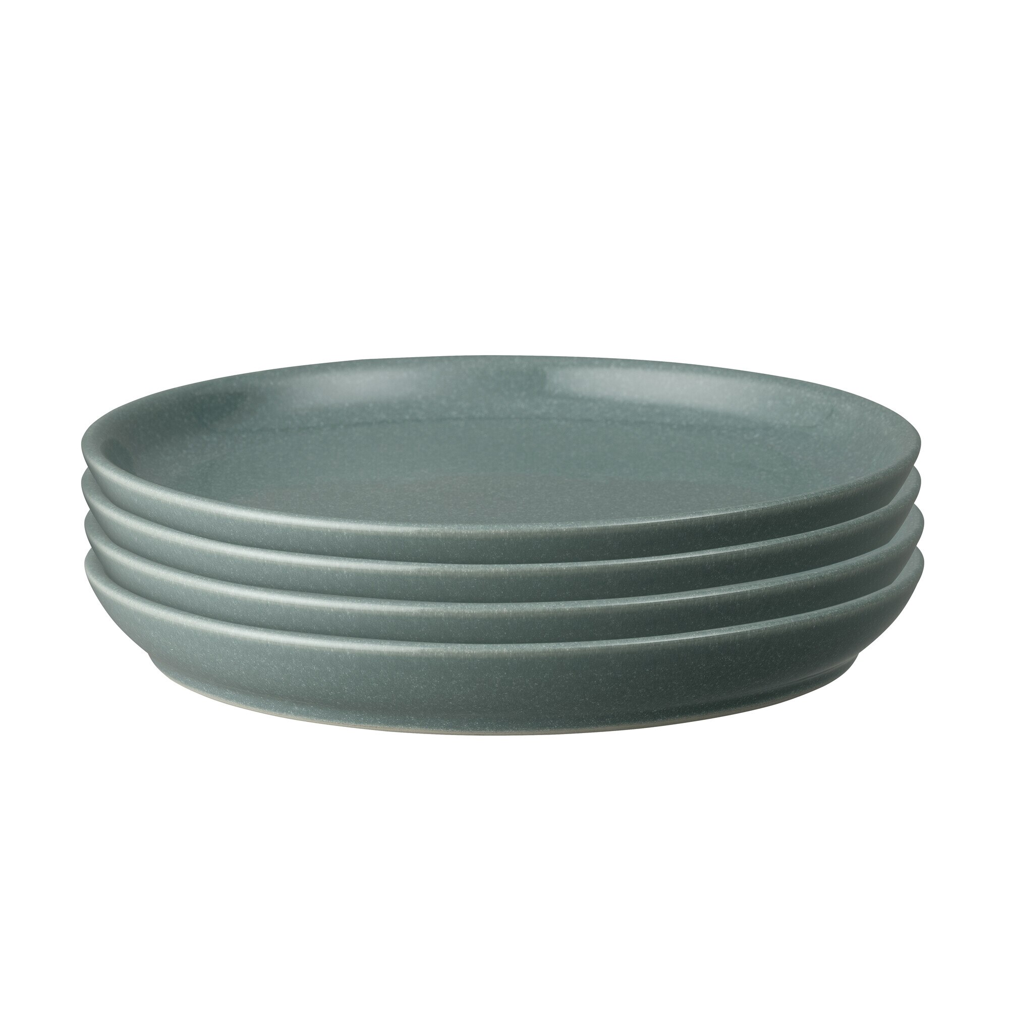 Product photograph of Elements Jade Dark Green Coupe Dinner Plate Set Of 4 from Denby Retail Ltd